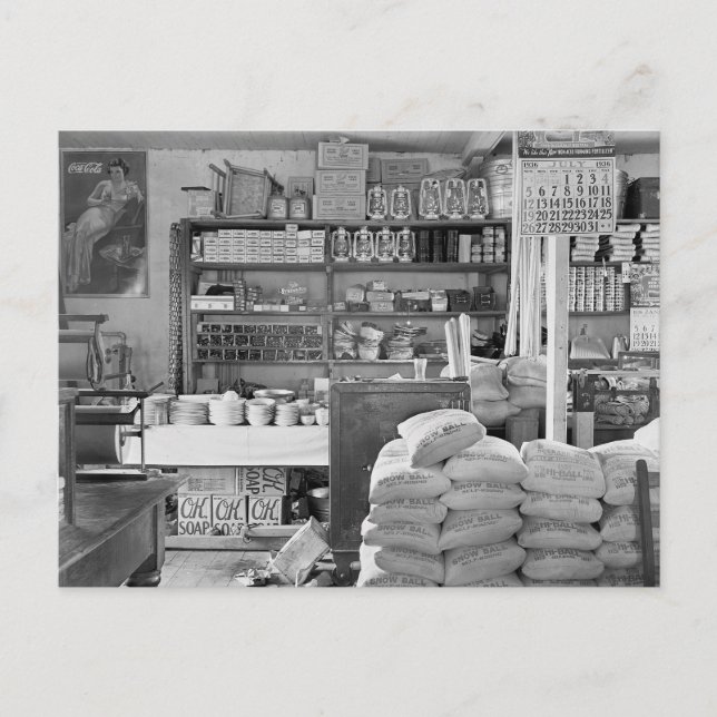 Land General Store, 1936 Vykort (Framsida)