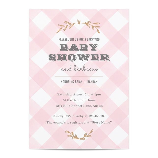Land Gingham Baby Shower Inbjudningar (Skapare uppladdad)