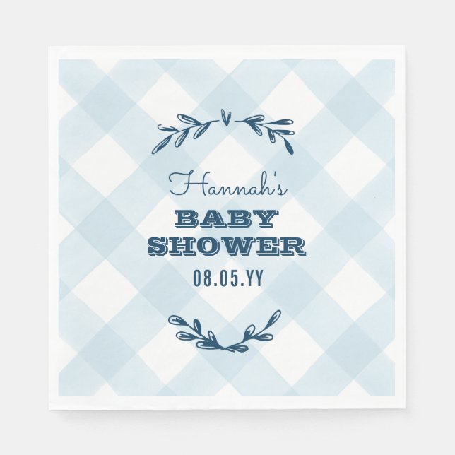 Land Gingham Baby Shower Pappersservett (Framsidan)