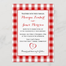 Land Gingham Red & White Checks Bröllop Play