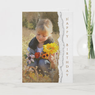 Land Girl med Birthday Sunblommor Kort
