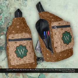 Land Girl Rustic Blommönster Grönt Brown