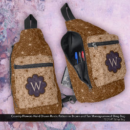 Land Girl Rustic Blommönster Lila Brown