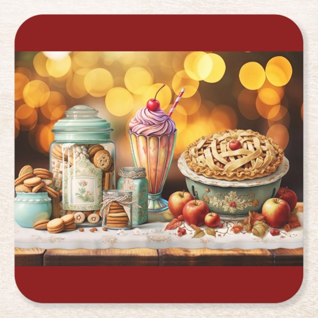 Land Goodies Underlägg Papper Kvadrat (Framsidan)