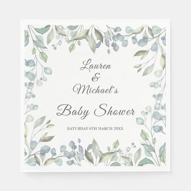 Land Greenery Baby Par Shower/Sprinkle Pappersservett (Framsidan)