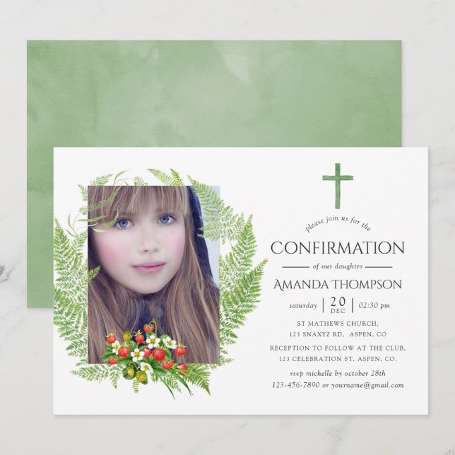 Land Greenery Bekräftelse Inbjudningar (Fram/baksida)