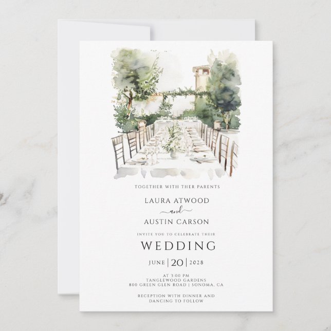 Land Greenery Summer Garden WedWedding Inbjudningar (Framsida)