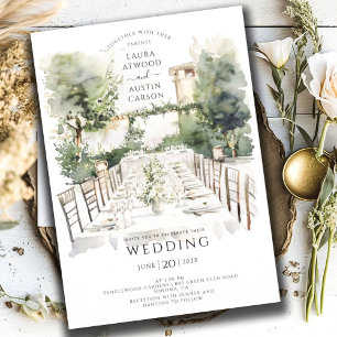 Land Greenery Summer Garden WedWedding Inbjudningar