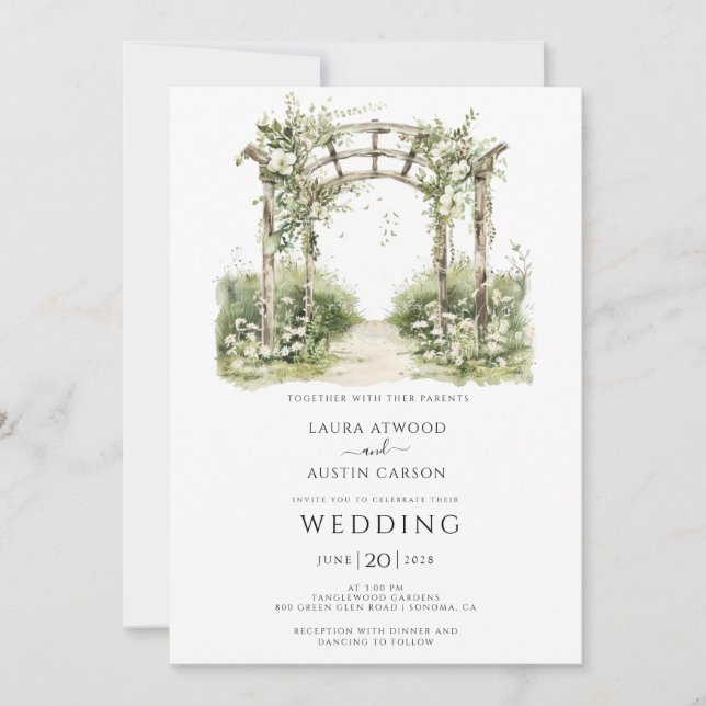 Land Greenery Summer Garden WedWedding Inbjudningar (Framsida)