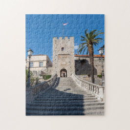 Land Grind i staden Korcula - Dalmatien, Kroatien Pussel