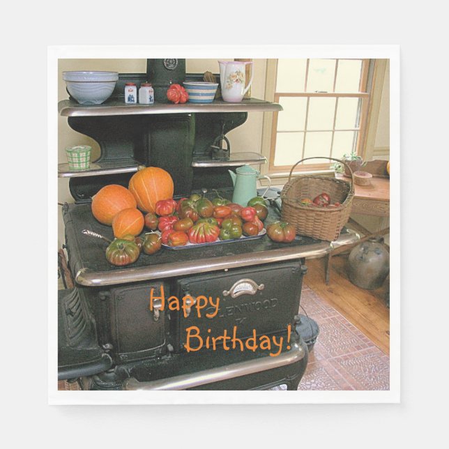 Land Harvest Cookstove Birthday Pappersservett (Framsidan)