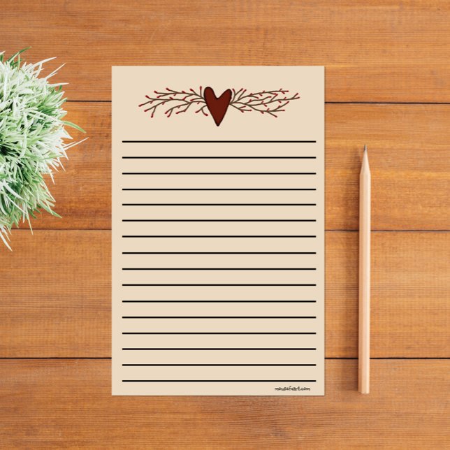 Land Heart Thick Line Stationery Brevpapper (Skapare uppladdad)