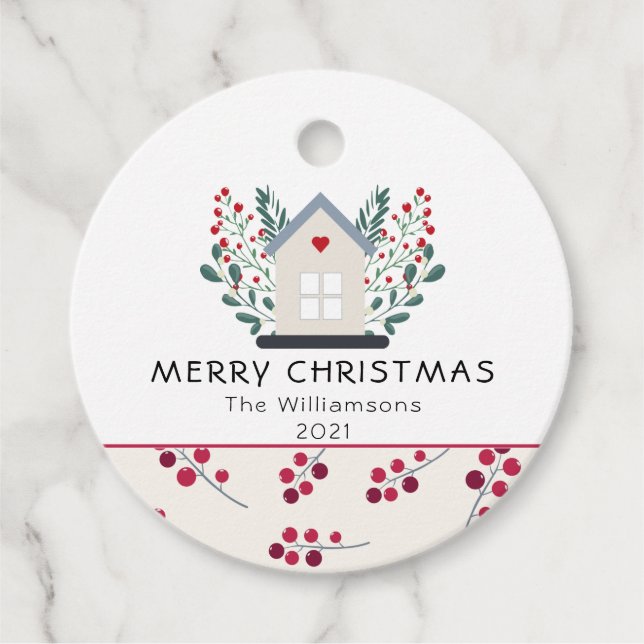 Land House och Berries Family Namn Gåvor Etiketter (Framsida)