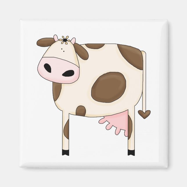 Land Humor Fånig Cow Funny Magnet (Framsidan)