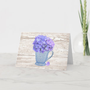 Land Hydrangea Large Font Mors dag Card Kort