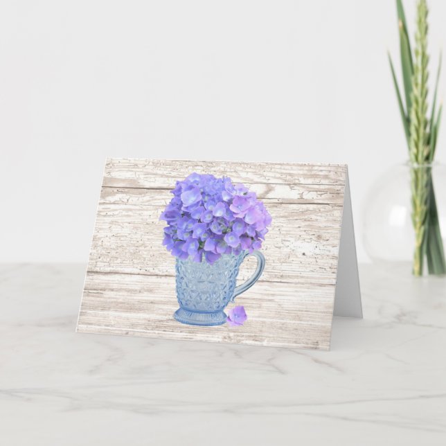 Land Hydrangea Large Font Mors dag Card Kort (Framsida)