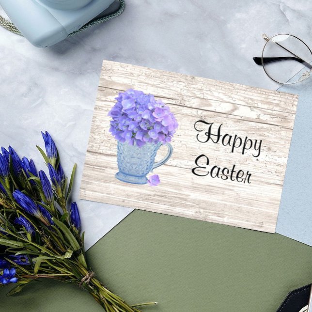 Land Hydrangea Large Font Påsk Card Helgkort (Skapare uppladdad)