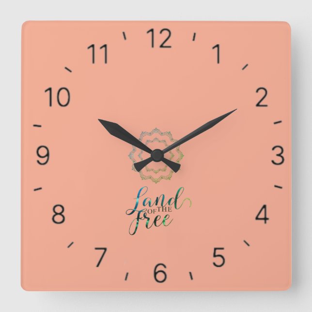 Land i den fria musklockan fyrkantig klocka (Framsida)