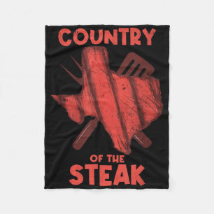 Land i den stekande Barbecue Kött Grill Funny Tex Fleecefilt