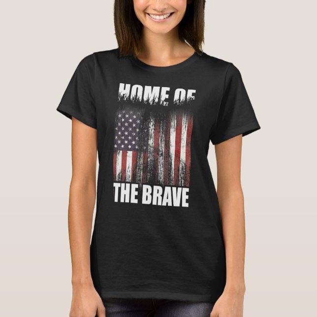 Land i det fria bostaden den Modiga 4 juli T Shirt (Framsida)