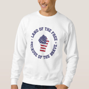 Land i det fria USA flagga Patriotic Lång Ärmad Tröja