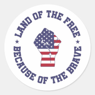 Land i det fria USA flagga Patriotic Runt Klistermärke