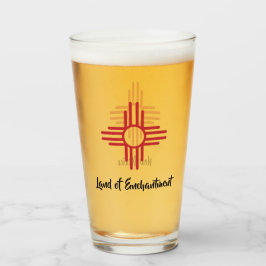 Land i inkantationen Zia Sol-symbol för glas