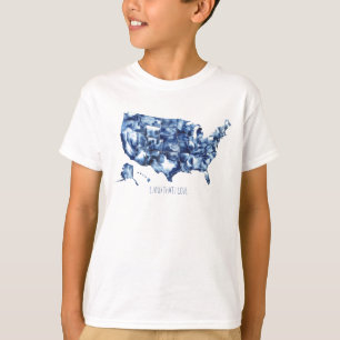 Land i Kärlek - Förenade Stater Karta T Shirt