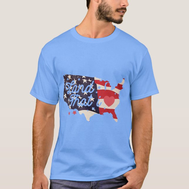 Land i Kärlek: Independence day-hyllning T Shirt (Framsida)