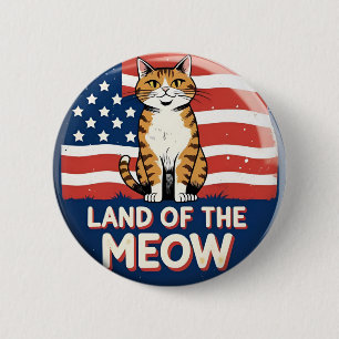 Land i Meow - Kattknapp för patriotiska katter Knapp