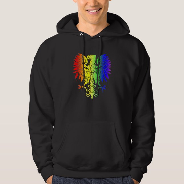 Land i Polen Gay pride Eagle Polska Gay pride Hoodie (Framsida)