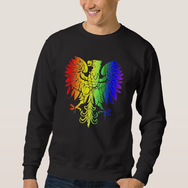 Land i Polen Gay pride Eagle Polska Gay pride Lång Ärmad Tröja (Framsida)