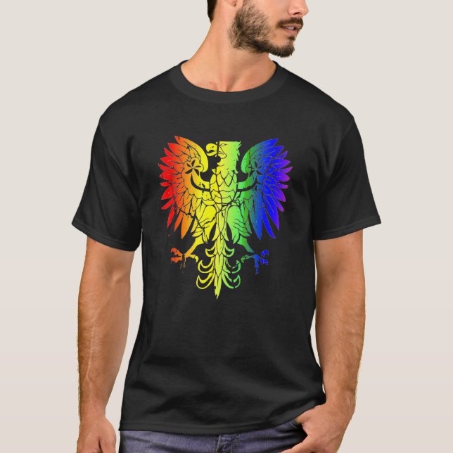 Land i Polen Gay pride Eagle Polska Gay pride T Shirt (Framsida)