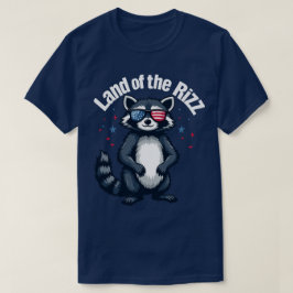 land i Rizz Trump Raccoon 4:e juli Satire T Shirt