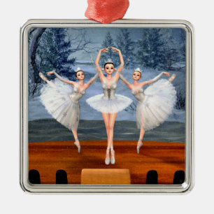 Land i Snö Dancing Ballerina Julgransprydnad Metall