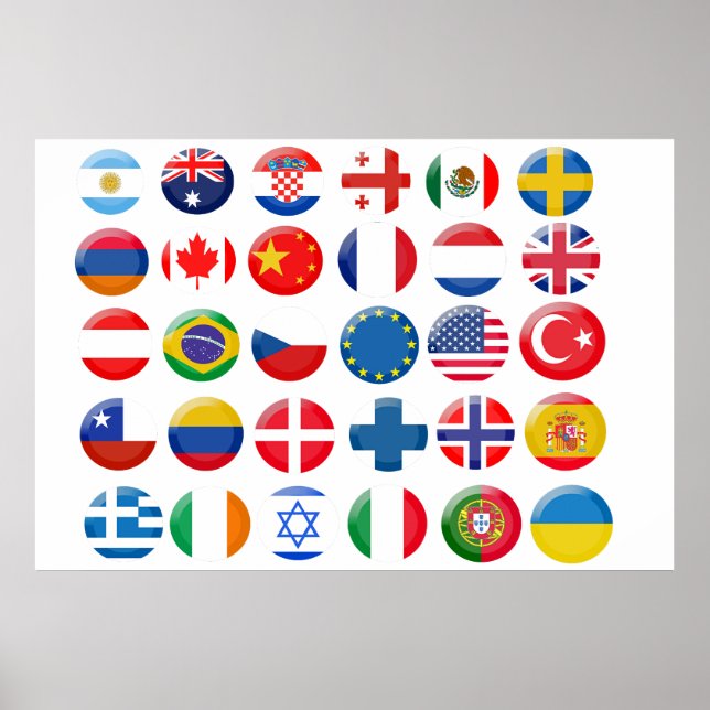 Land-ikonuppsättning Poster (Framsidan)