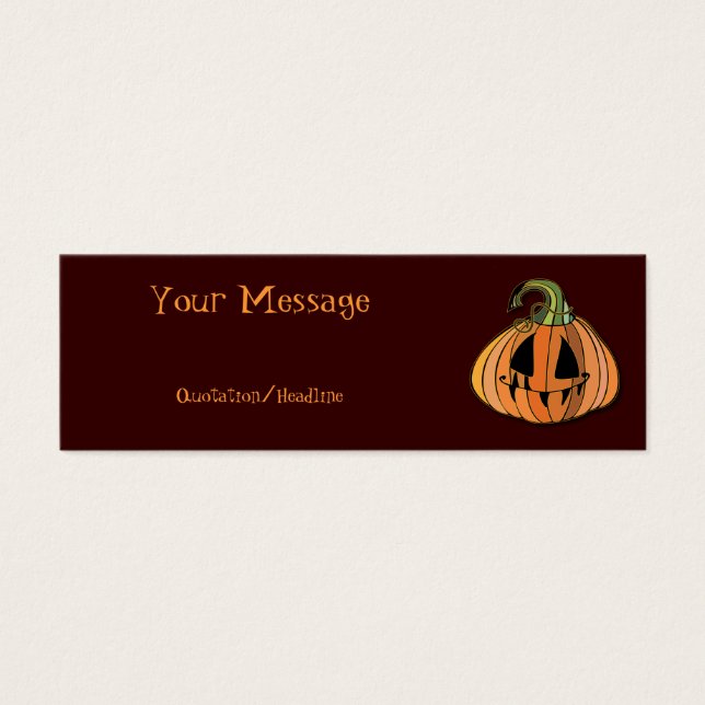 Land Jack-o-lantern Pumpkin Litet Visitkort (Framsidan)