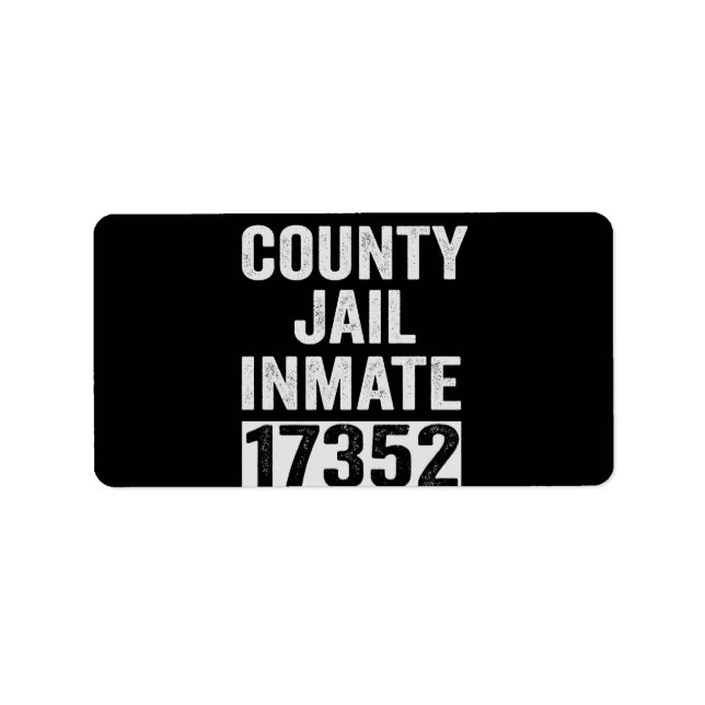 Land Jail Inmate 17352 Funny Halloween-fängelset Adressetikett (Framsidan)