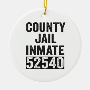 Land Jail Inmate 52540 Funny Halloween-fängelset Julgransprydnad Keramik