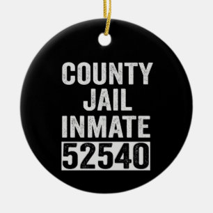 Land Jail Inmate 52540 Funny Halloween-fängelset Julgransprydnad Keramik