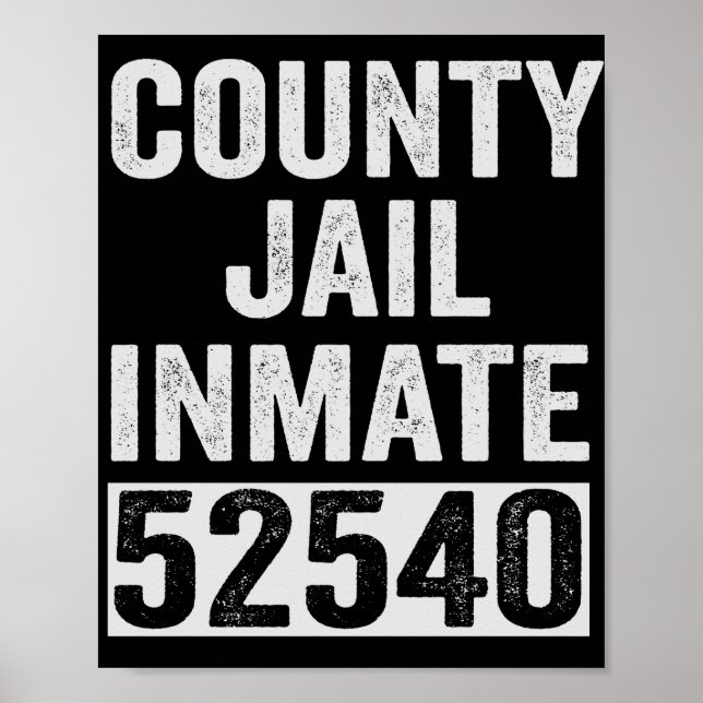 Land Jail Inmate 52540 Funny Halloween-fängelset Poster (Framsidan)
