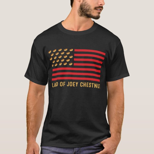 Land Joey Chestnut Hett Hundar American Flagga T Shirt (Framsida)