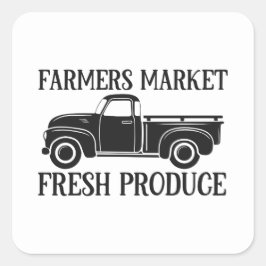 Land Jordbrukare saluför färska produkter ord art Fyrkantigt Klistermärke