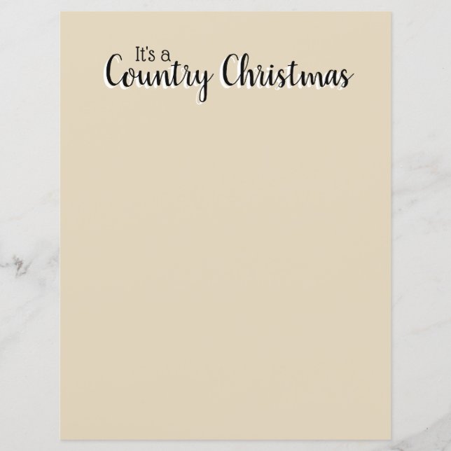 Land jul Beige Rustic Söt Letterhead (Framsida)