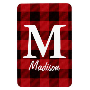 land jul Red buffalo plaid lumberjack Magnet