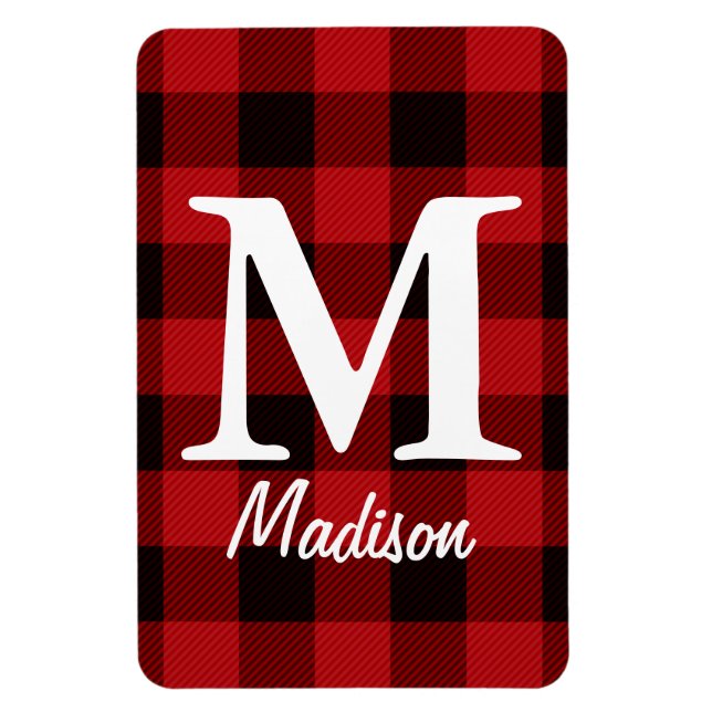 land jul Red buffalo plaid lumberjack Magnet (Vertikal)