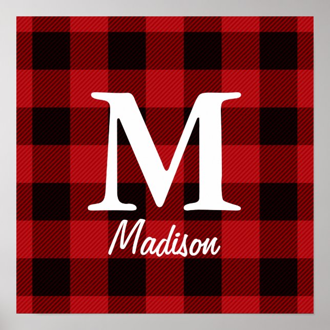 Land jul Red buffalo plaid lumberjack Poster (Framsidan)