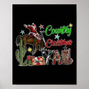 Land jul Y'all CowboyBoots Merry Christm Poster