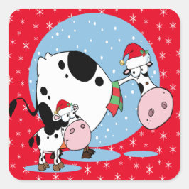 Land julkor med tomthattar fyrkantigt klistermärke