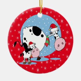 Land julkor med tomthattar julgransprydnad keramik